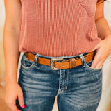 American Darling Leather Tooled Leaf Belt - Lace and Grace Boutique