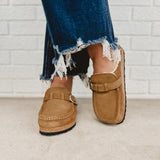 Birkenstock Women's Buckley Shearling Clogs - Tea - Lace and Grace Boutique