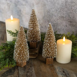 Bottlebrush Christmas Trees With Snowy Tips, Set of 3 - Latte