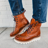 Bedstu Elisha II Platform Boot - Cognac Rustic - Lace and Grace Boutique