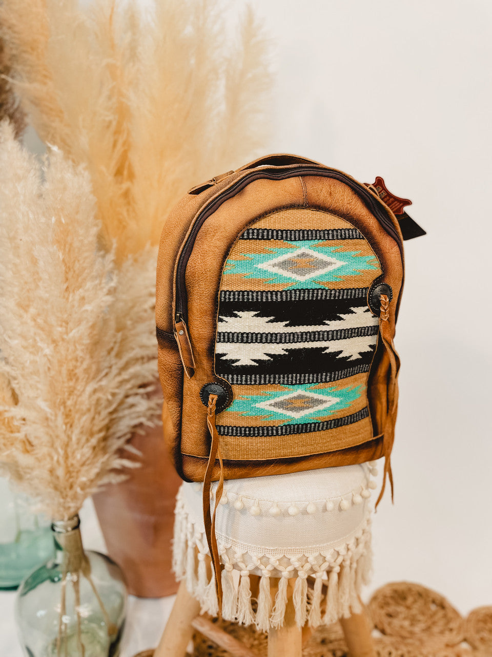 American Darling Saddle Blanket Backpack with Fringe - Lace and Grace Boutique