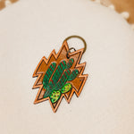 American Darling Aztec Tooled Cactus Keychain - Lace and Grace Boutique