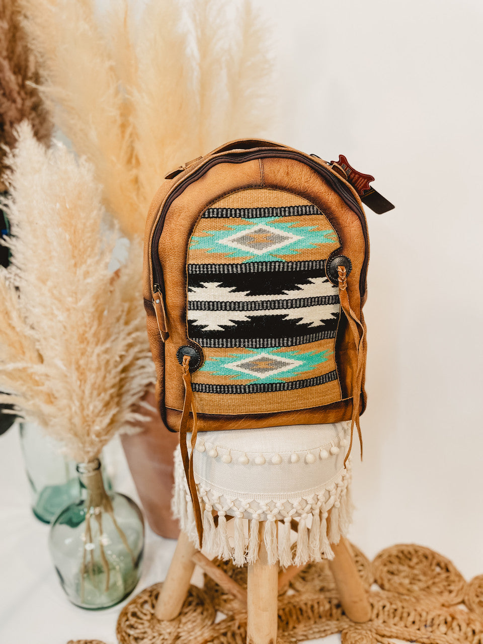 American Darling Saddle Blanket Backpack with Fringe - Lace and Grace Boutique