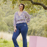 Daisies on Flared Jeans