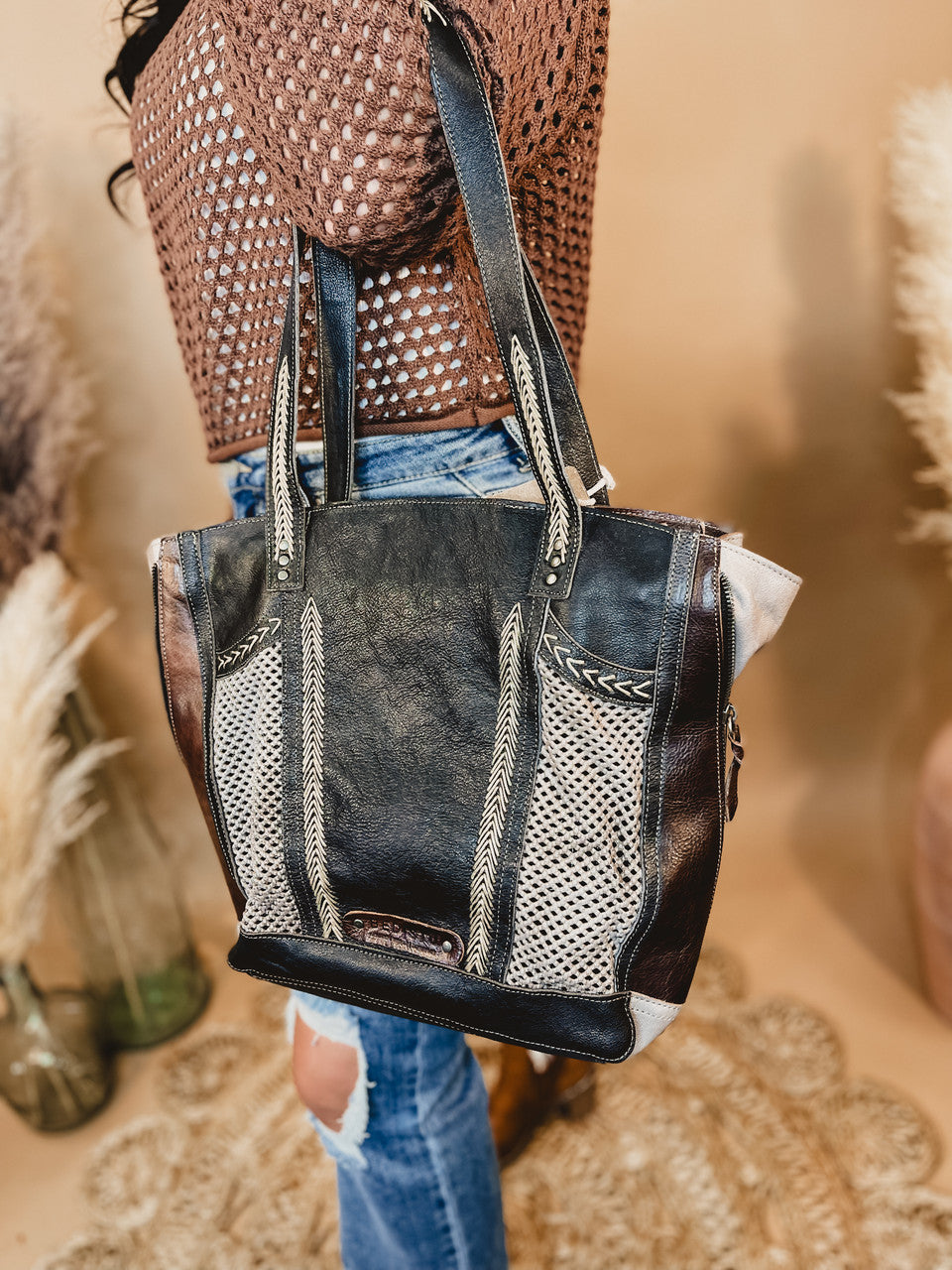 Bedstu Amelie Handcrafted Leather Bag - Starry Night Rustic - Lace and Grace Boutique