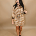 Acid Washed Plaid Dress - Burnt Rust - Lace and Grace Boutique