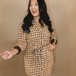 Acid Washed Plaid Dress - Burnt Rust - Lace and Grace Boutique