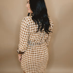 Acid Washed Plaid Dress - Burnt Rust - Lace and Grace Boutique