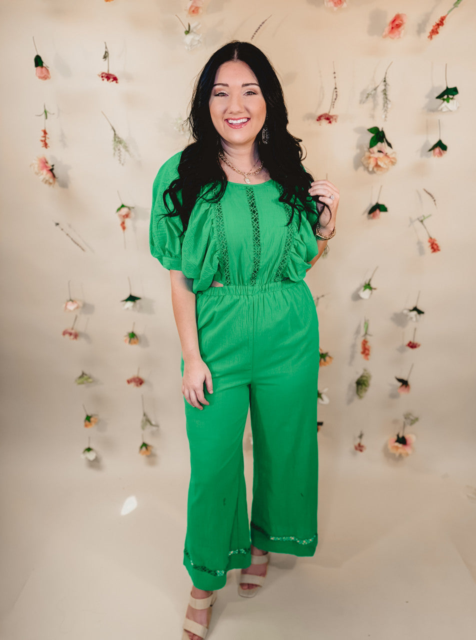 Can't Help Myself Jumpsuit - Green - Lace and Grace Boutique