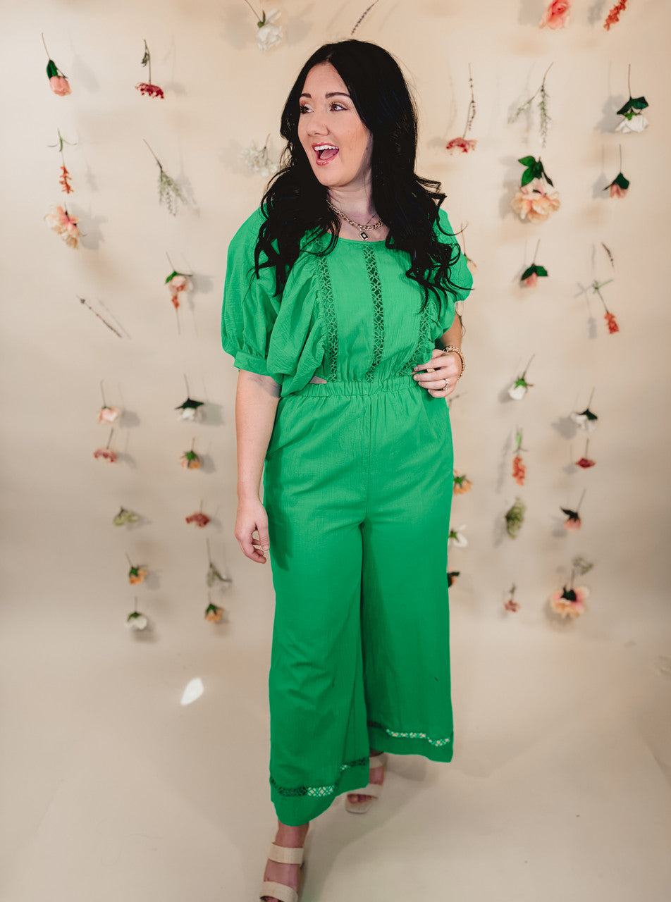 Can't Help Myself Jumpsuit - Green - Lace and Grace Boutique