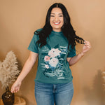 Bloom Floral Tee - Spruce - Lace and Grace Boutique