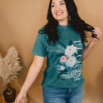 Bloom Floral Tee - Spruce - Lace and Grace Boutique