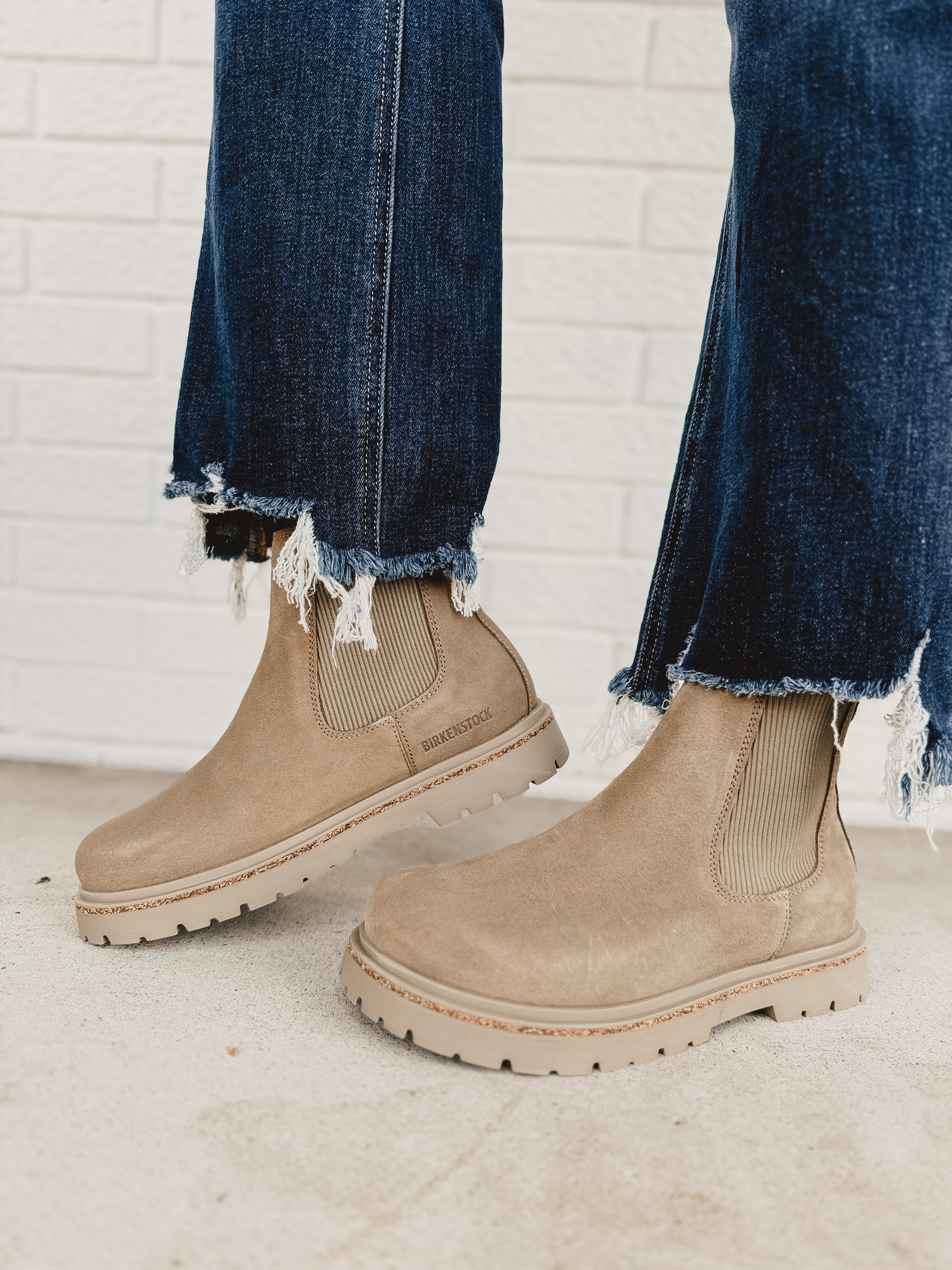 Birkenstock Women's Highwood Suede Leather Chelsea Boot - Taupe - Lace and Grace Boutique