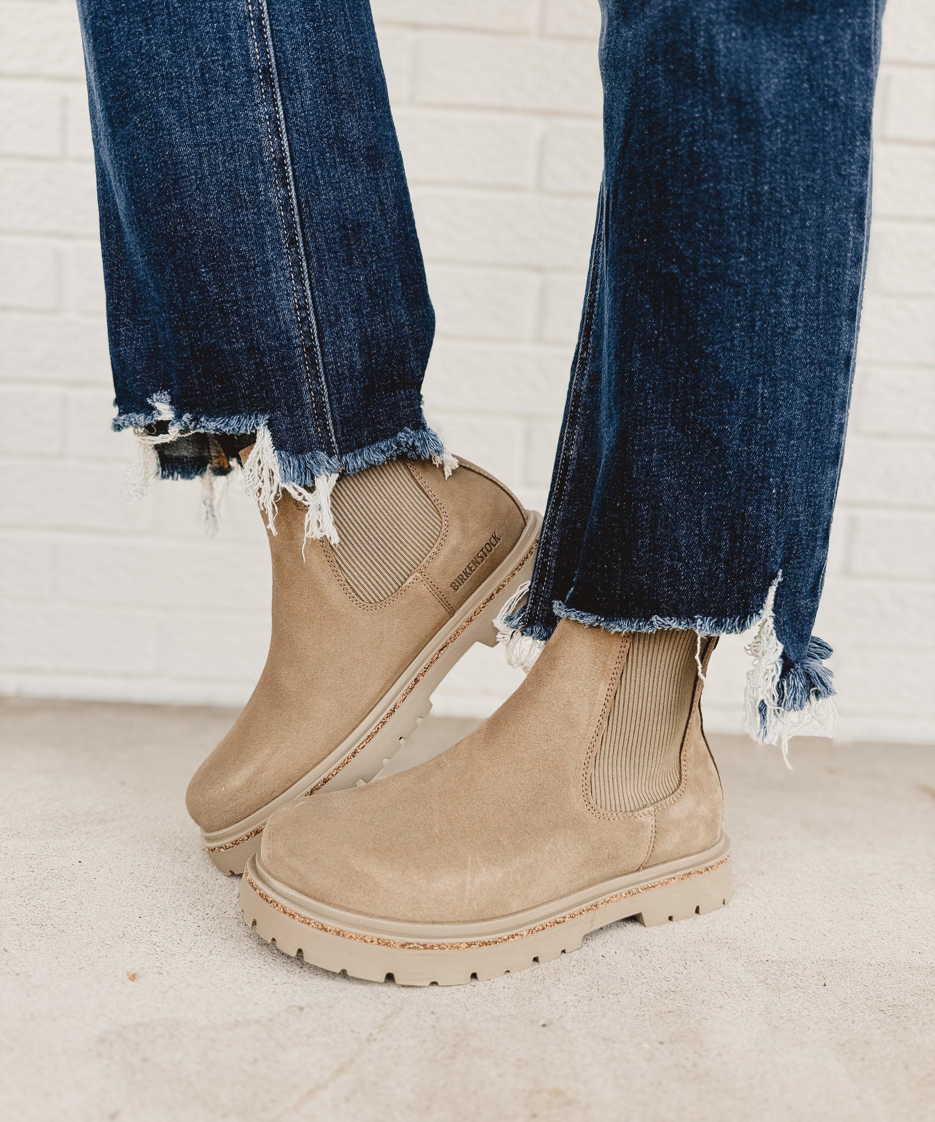 Birkenstock Women's Highwood Suede Leather Chelsea Boot - Taupe - Lace and Grace Boutique