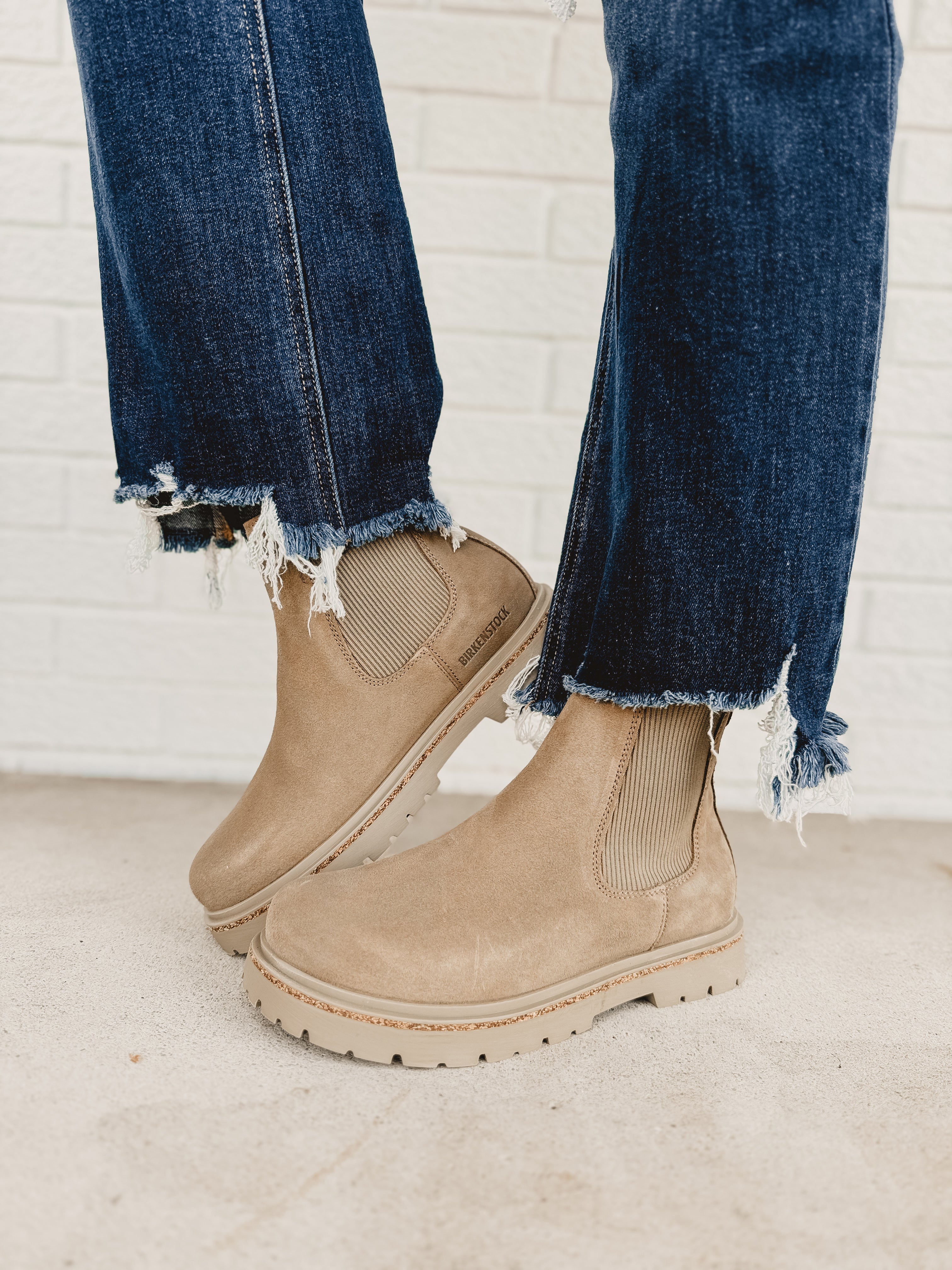 Birkenstock Women's Highwood Suede Leather Chelsea Boot - Taupe - Lace and Grace Boutique