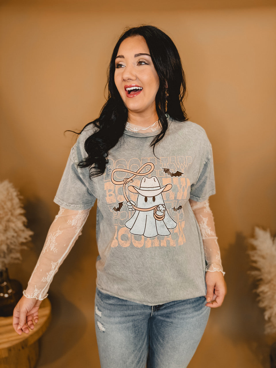 BooHaw Mineral Graphic Tee - Grey - Lace and Grace Boutique
