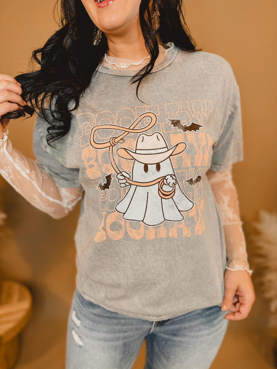 BooHaw Mineral Graphic Tee - Grey - Lace and Grace Boutique