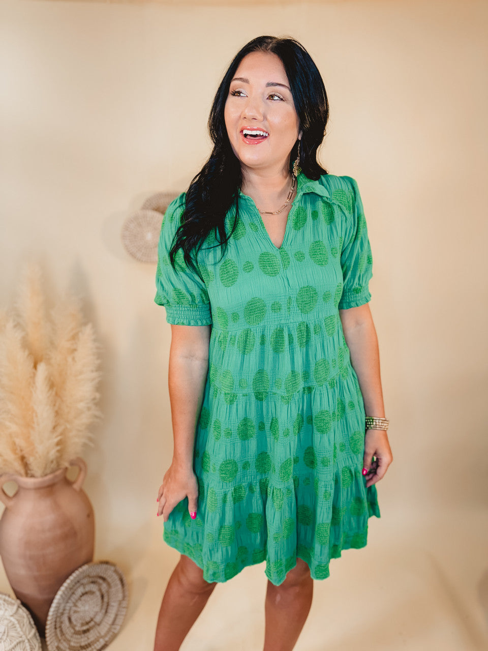 Based On Love Swiss Dot Dress - Green - Lace and Grace Boutique
