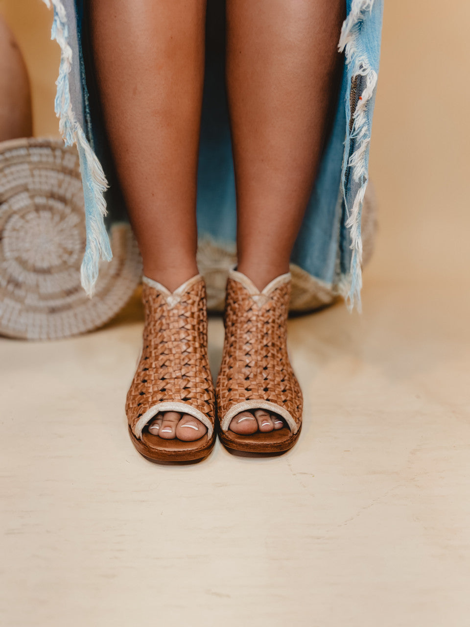 Bedstu Ransom Peep-Toe Heels - Tan Rustic Nectar Lux - Lace and Grace Boutique