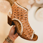 Bedstu Ransom Peep-Toe Heels - Tan Rustic Nectar Lux - Lace and Grace Boutique