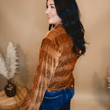 Button Up Velvet Smocked Top - Pumpkin Spice - Lace and Grace Boutique