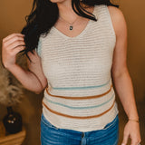 As Good As Ever Knit Sweater Tank - Shell - Lace and Grace Boutique