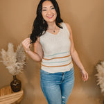 As Good As Ever Knit Sweater Tank - Shell - Lace and Grace Boutique