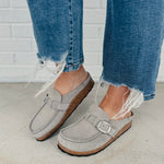 Birkenstock Buckley Suede Embossed - Corduroy Stone Coin - Lace and Grace Boutique