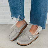 Birkenstock Buckley Suede Embossed - Corduroy Stone Coin - Lace and Grace Boutique