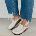 Birkenstock Buckley Suede Embossed - Corduroy Antique White - Lace and Grace Boutique