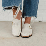 Birkenstock Buckley Suede Embossed - Corduroy Antique White - Lace and Grace Boutique