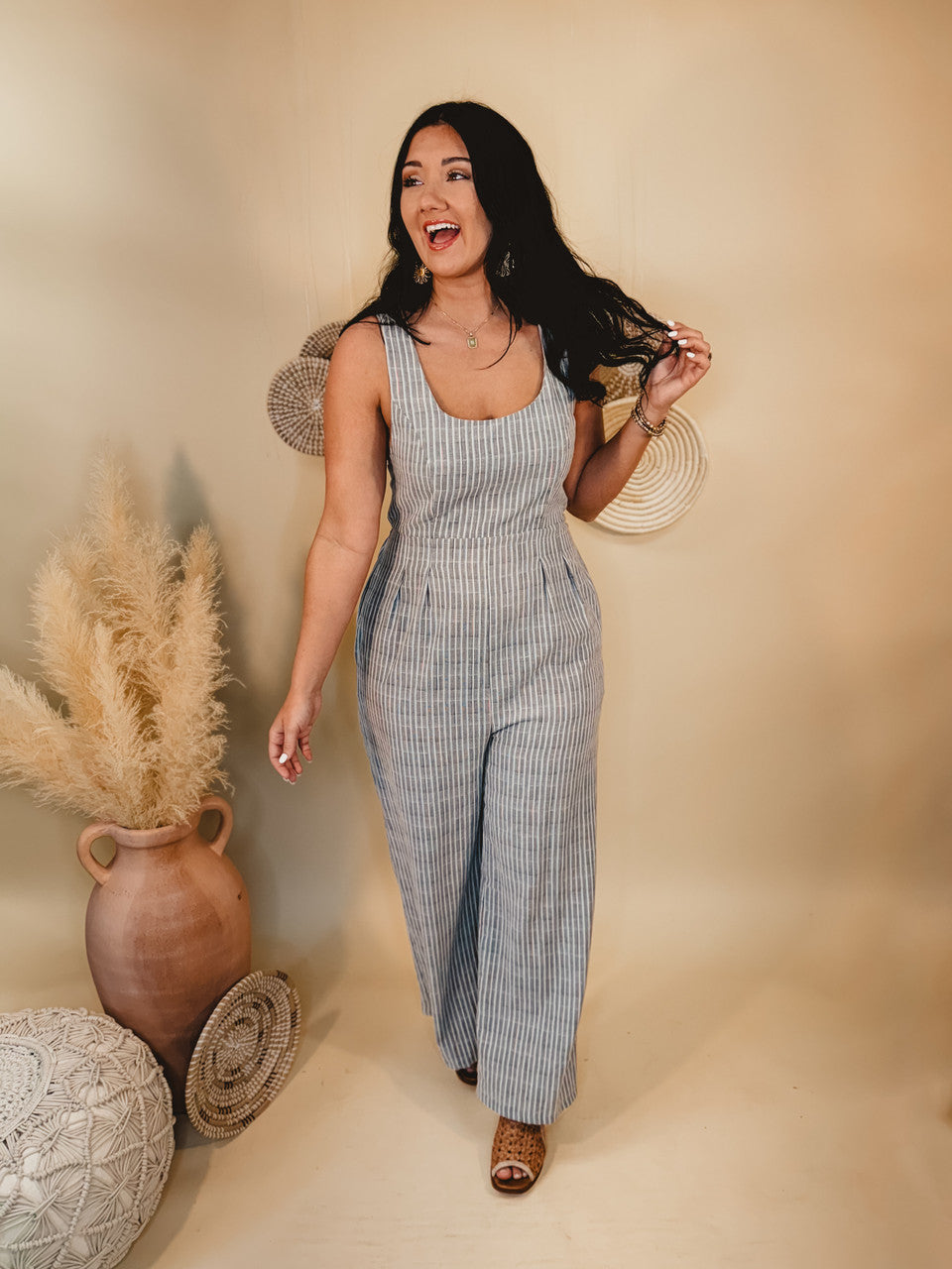 Always Been You Jumpsuit - Grey - Lace and Grace Boutique