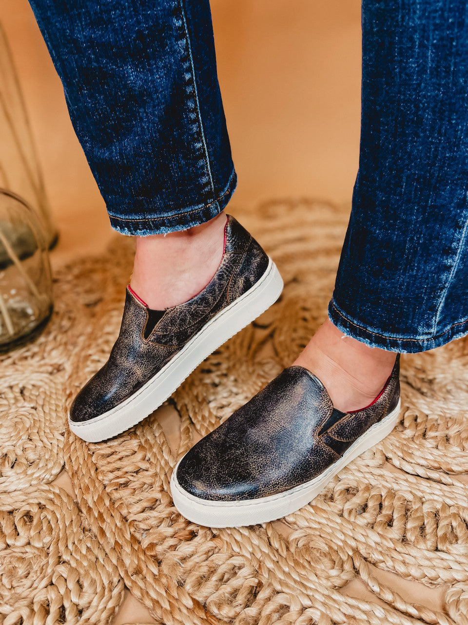 Bedstu Hermione Slip On Sneaker - Black Lux - Lace and Grace Boutique