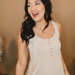 Always Been About It Thermal Tank - Almond - Lace and Grace Boutique