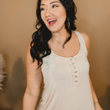 Always Been About It Thermal Tank - Almond - Lace and Grace Boutique