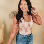 All Dressed Up Sheer Lace Top - Mauve - Lace and Grace Boutique