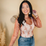 All Dressed Up Sheer Lace Top - Mauve - Lace and Grace Boutique