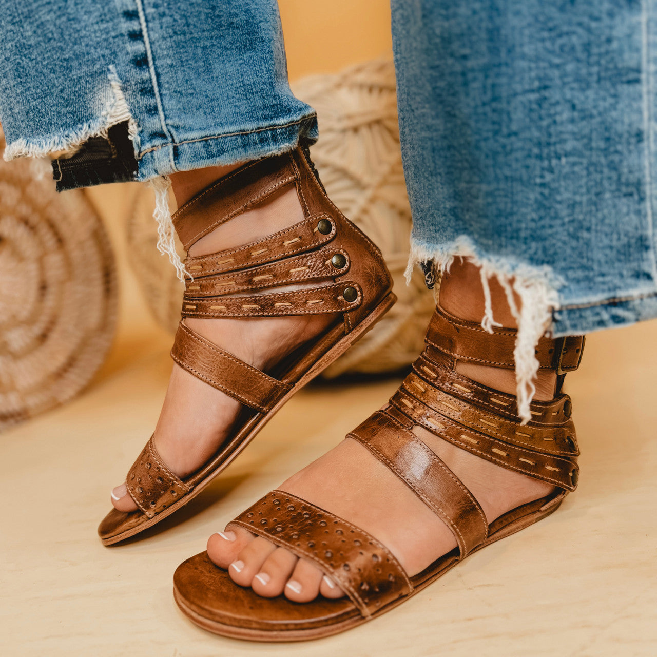 Bedstu Artemis Leather Sandal - Tan Rustic - Lace and Grace Boutique