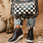 Bedstu Lydyi Wedge Bootie - Black Lux - Lace and Grace Boutique