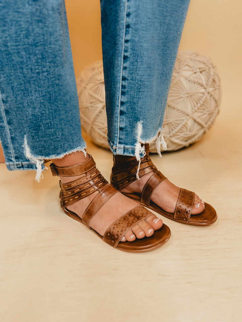 Bedstu Artemis Leather Sandal - Tan Rustic - Lace and Grace Boutique
