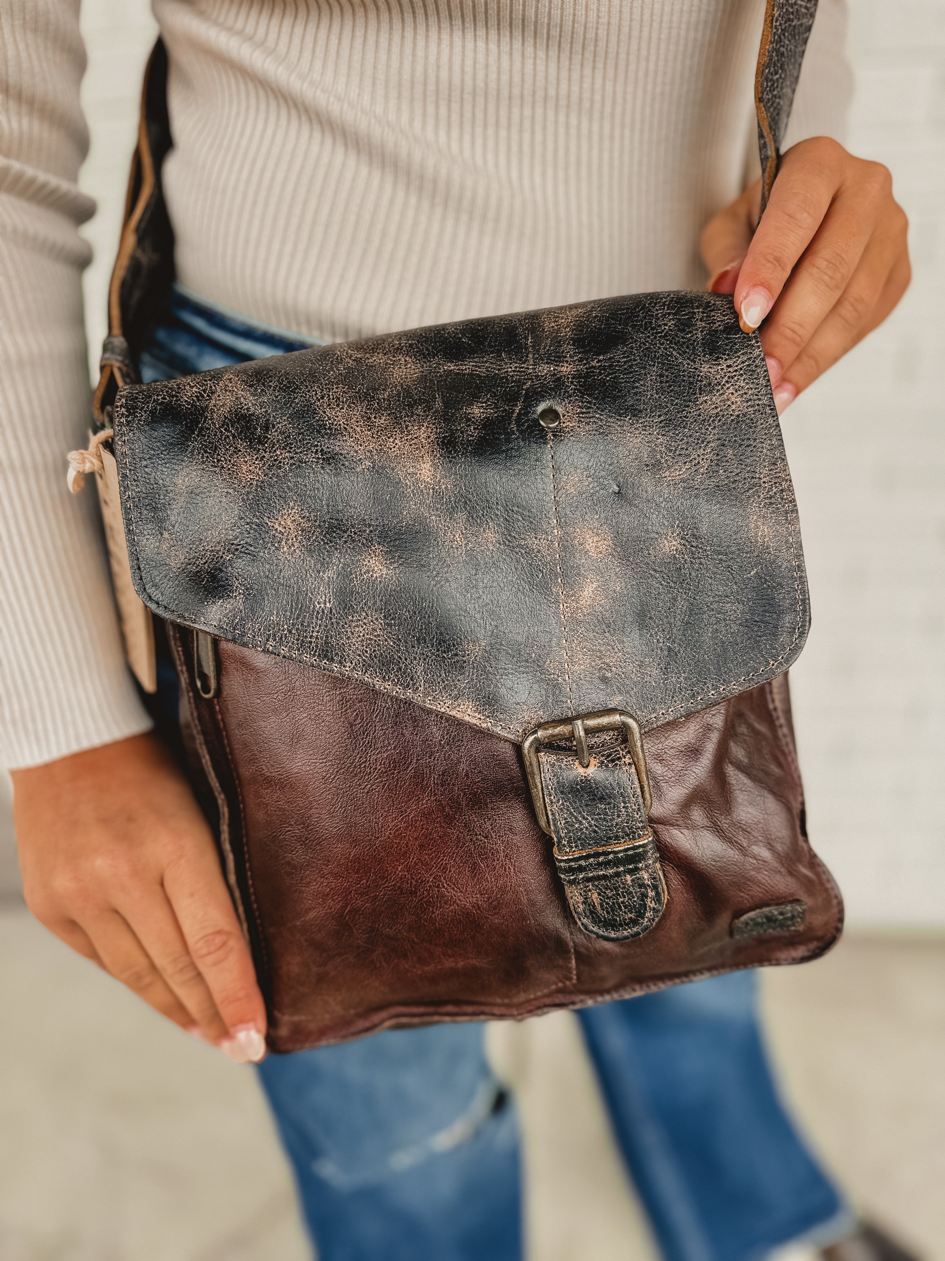 Bedstu Venice Beach Crossbody Bag - Teak Rustic Black Lux - Lace and Grace Boutique