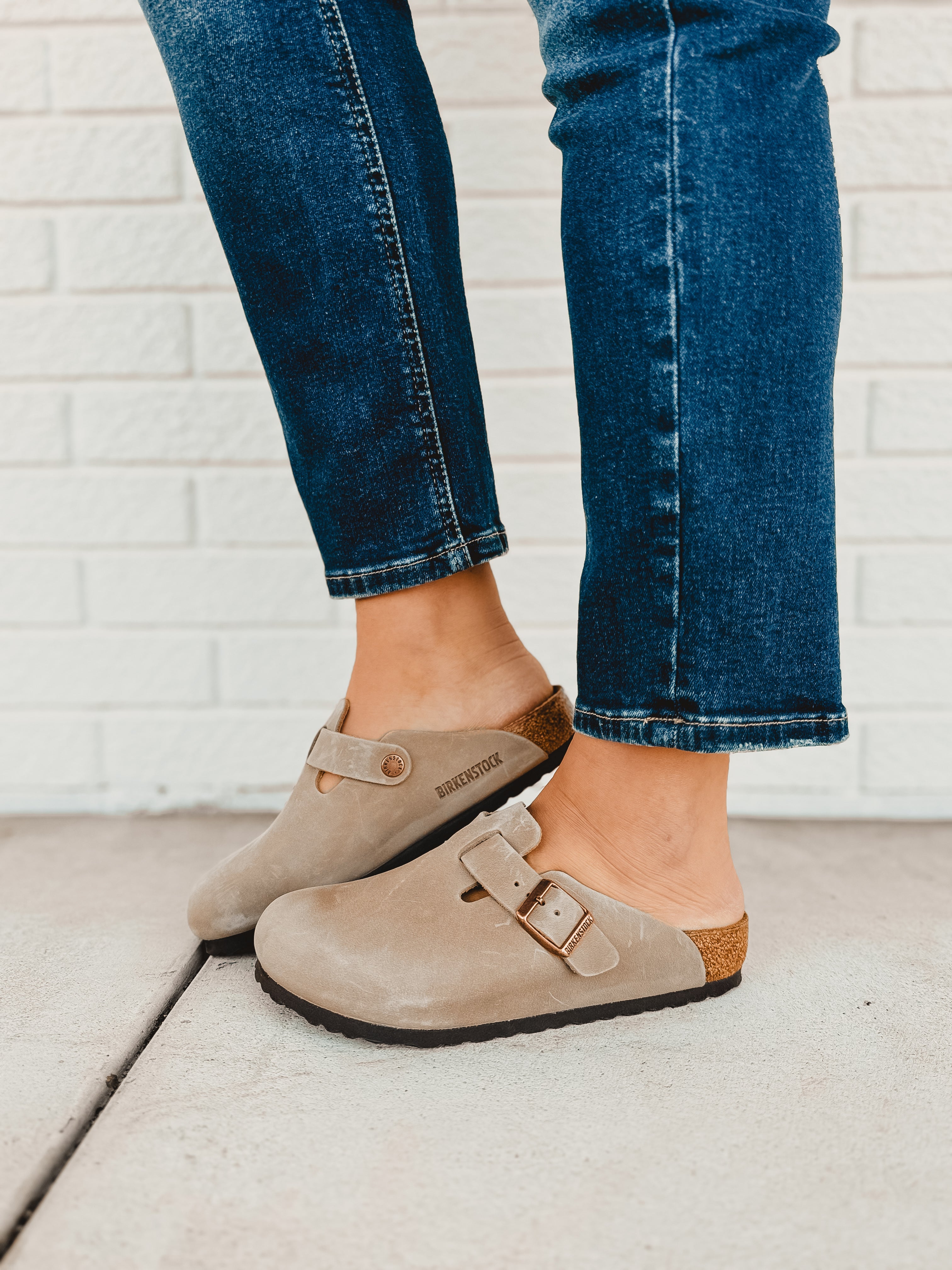 Birkenstock Boston Oiled Leather Clog - Tobacco Brown - Lace and Grace Boutique