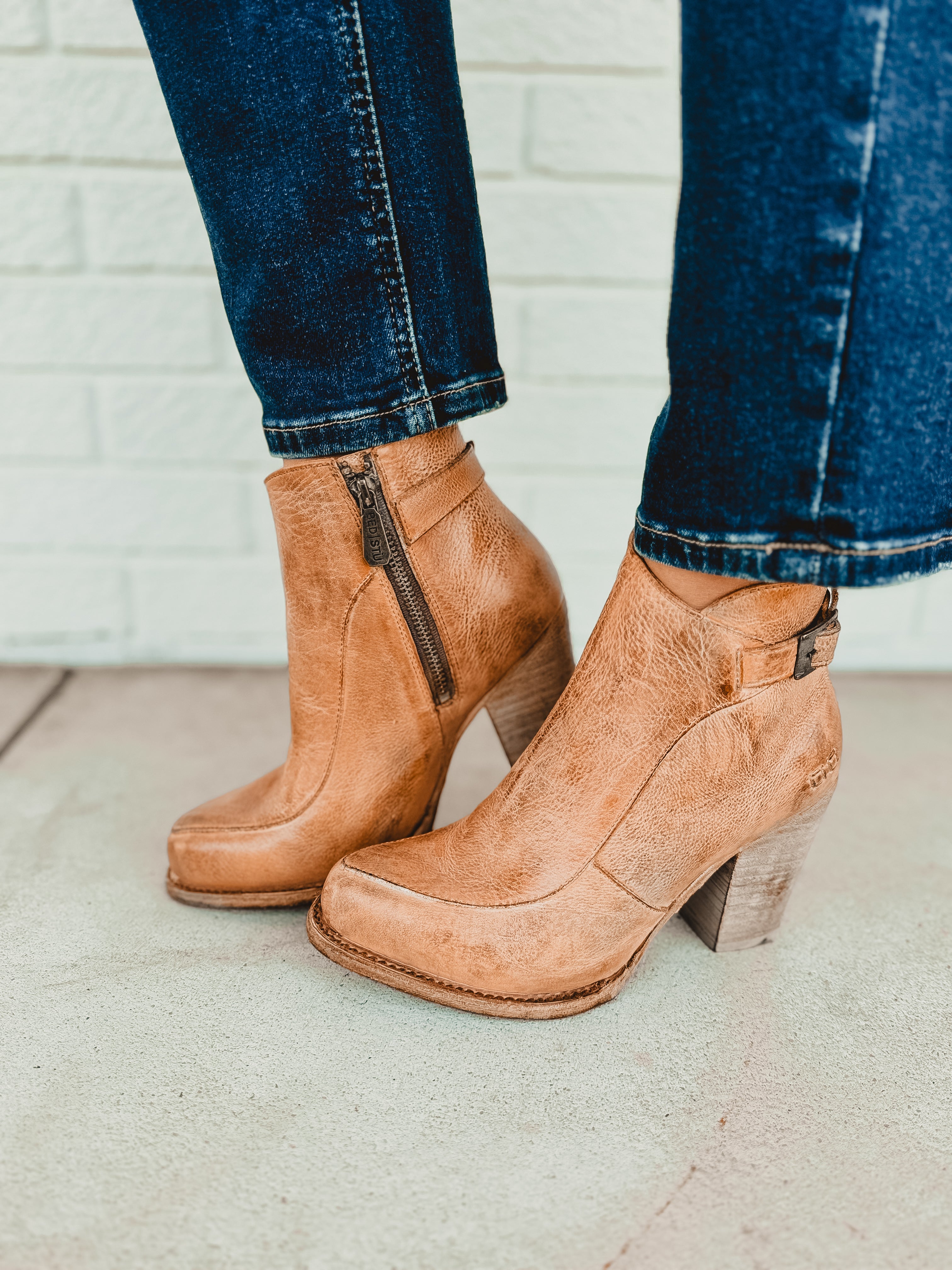 BedStu Isla Heeled Bootie - Tan Rustic White BFS - Lace and Grace Boutique