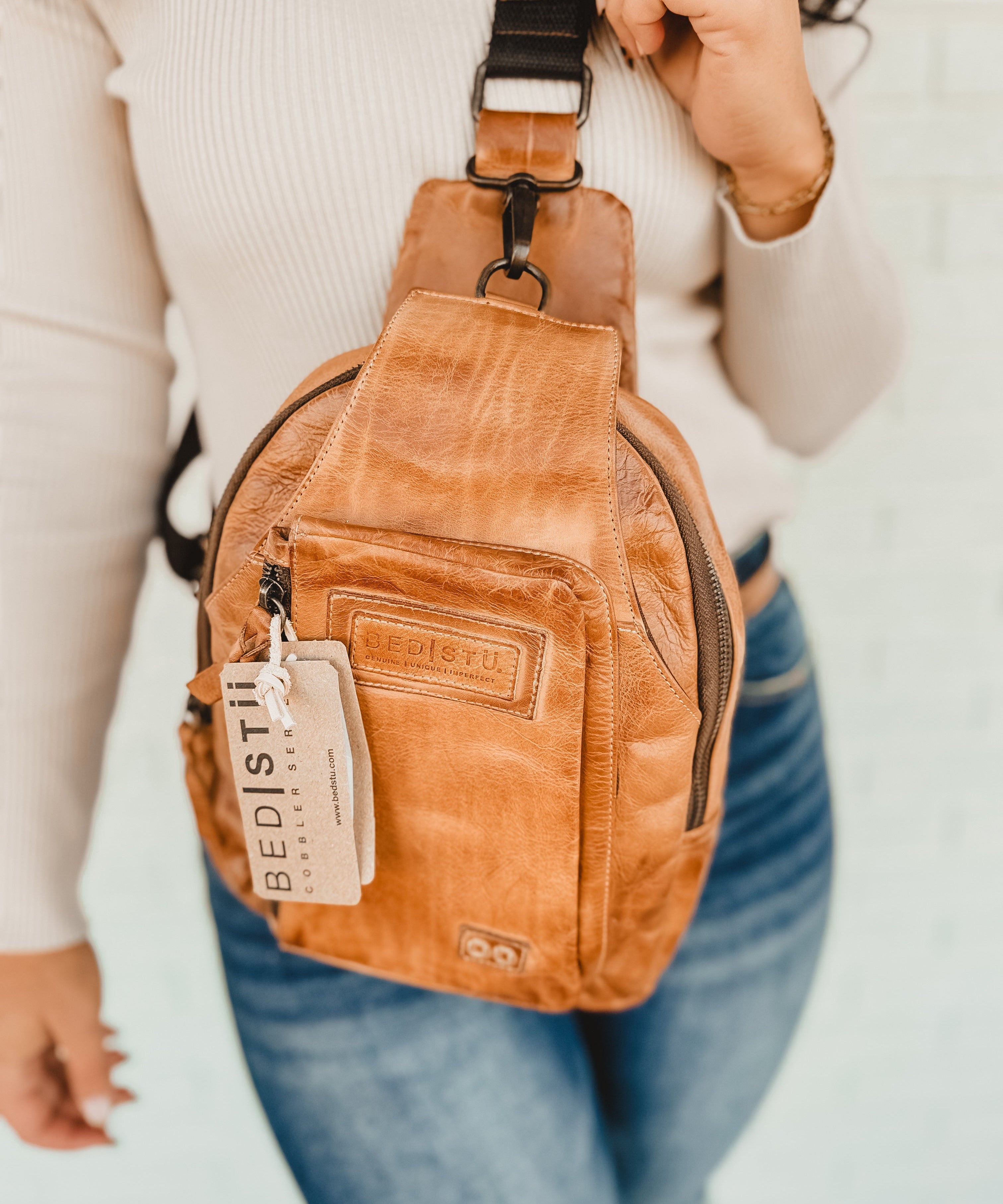 BedStu Beau Sling Backpack - Tan Rustic - Lace and Grace Boutique