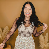 All Dressed Up Sheer Lace Top - Mocha - Lace and Grace Boutique