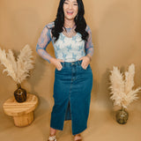 All Dressed Up Sheer Lace Top - Cielo Blue - Lace and Grace Boutique