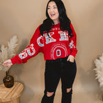 Buckeyes Cropped Crewneck - True Red - Lace and Grace Boutique
