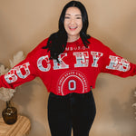 Buckeyes Cropped Crewneck - True Red - Lace and Grace Boutique