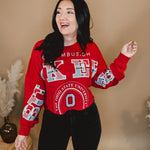 Buckeyes Cropped Crewneck - True Red - Lace and Grace Boutique