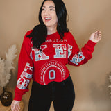 Buckeyes Cropped Crewneck - True Red - Lace and Grace Boutique